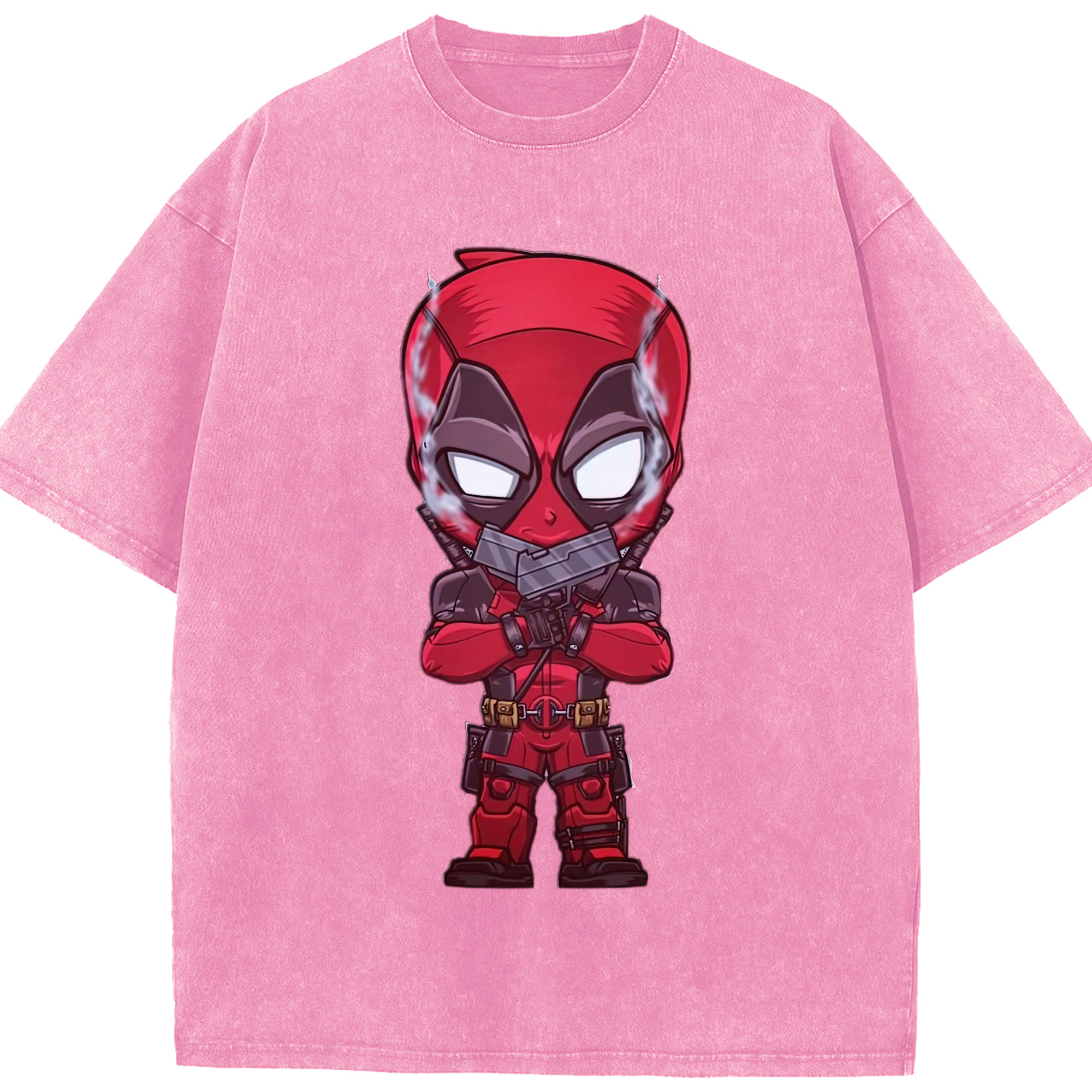 （画像用） Deadpool デッドプール 綿100% ヴィンテージ風 半袖Tシャツ（フロントプリント）